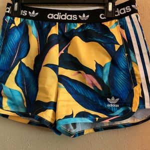 Adidas Floral Printed Athletic Shorts
